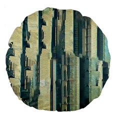 Texture Abstract Buildings Large 18  Premium Flano Round Cushions by Pakrebo