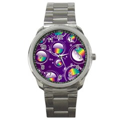 Non Seamless Pattern Background Sport Metal Watch by Pakrebo