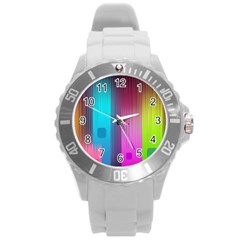 Abstract Background Colorful Round Plastic Sport Watch (l) by Pakrebo