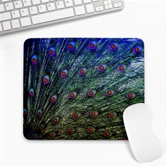 Peacock Feathers Colorful Feather Large Mousepads by Pakrebo