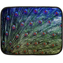 Peacock Feathers Colorful Feather Fleece Blanket (mini) by Pakrebo