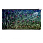 Peacock Feathers Colorful Feather Pencil Cases Back