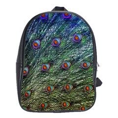 Peacock Feathers Colorful Feather School Bag (xl) by Pakrebo