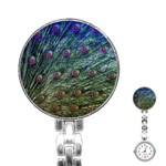 Peacock Feathers Colorful Feather Stainless Steel Nurses Watch Front