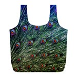 Peacock Feathers Colorful Feather Full Print Recycle Bag (L) Back