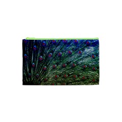 Peacock Feathers Colorful Feather Cosmetic Bag (xs) by Pakrebo