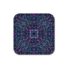 Pattern Fire Purple Repeating Rubber Coaster (square)  by Pakrebo