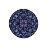 Pattern Fire Purple Repeating Rubber Round Coaster (4 pack)  Front