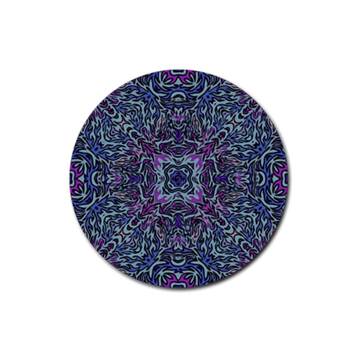 Pattern Fire Purple Repeating Rubber Round Coaster (4 pack) 