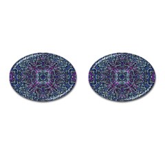 Pattern Fire Purple Repeating Cufflinks (oval) by Pakrebo