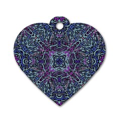 Pattern Fire Purple Repeating Dog Tag Heart (two Sides) by Pakrebo