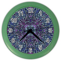 Pattern Fire Purple Repeating Color Wall Clock by Pakrebo