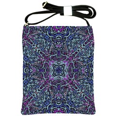 Pattern Fire Purple Repeating Shoulder Sling Bag by Pakrebo