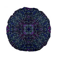 Pattern Fire Purple Repeating Standard 15  Premium Flano Round Cushions by Pakrebo