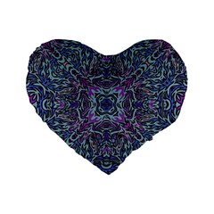 Pattern Fire Purple Repeating Standard 16  Premium Flano Heart Shape Cushions by Pakrebo