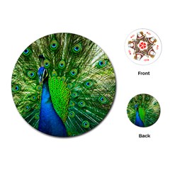 Peacock Peafowl Pattern Plumage Playing Cards (round) by Pakrebo