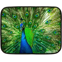 Peacock Peafowl Pattern Plumage Fleece Blanket (mini) by Pakrebo