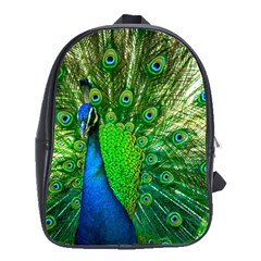 Peacock Peafowl Pattern Plumage School Bag (large) by Pakrebo