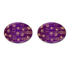 Background Purple Lines Decorative Cufflinks (oval) by Pakrebo