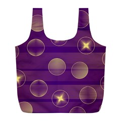 Background Purple Lines Decorative Full Print Recycle Bag (l) by Pakrebo