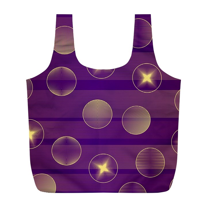 Background Purple Lines Decorative Full Print Recycle Bag (L)