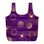 Background Purple Lines Decorative Full Print Recycle Bag (L) Back