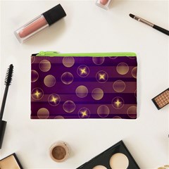 Background Purple Lines Decorative Cosmetic Bag (xs)