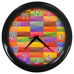 Abstract Background Geometric Wall Clock (black) by Mariart