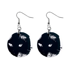 Cat Nature Design Animal Skin Black Mini Button Earrings by HermanTelo