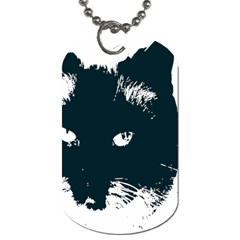 Cat Nature Design Animal Skin Black Dog Tag (one Side) by HermanTelo