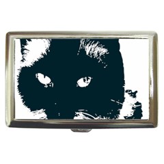 Cat Nature Design Animal Skin Black Cigarette Money Case