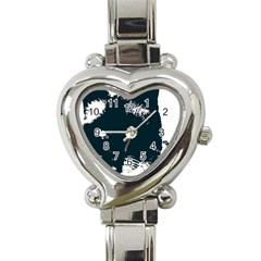 Cat Nature Design Animal Skin Black Heart Italian Charm Watch