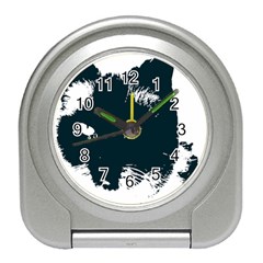 Cat Nature Design Animal Skin Black Travel Alarm Clock by HermanTelo