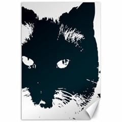 Cat Nature Design Animal Skin Black Canvas 24  X 36 