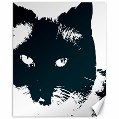 Cat Nature Design Animal Skin Black Canvas 11  X 14 