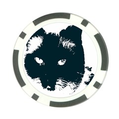 Cat Nature Design Animal Skin Black Poker Chip Card Guard