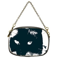 Cat Nature Design Animal Skin Black Chain Purse (two Sides)