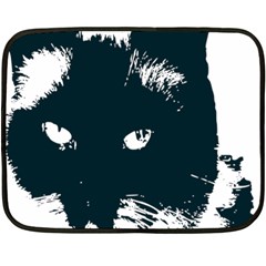 Cat Nature Design Animal Skin Black Double Sided Fleece Blanket (mini) 