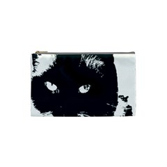 Cat Nature Design Animal Skin Black Cosmetic Bag (small) by HermanTelo