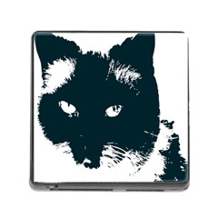 Cat Nature Design Animal Skin Black Memory Card Reader (square 5 Slot)