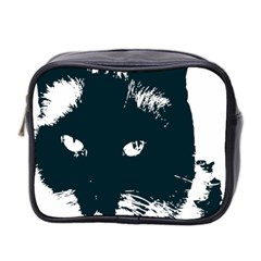 Cat Nature Design Animal Skin Black Mini Toiletries Bag (two Sides)