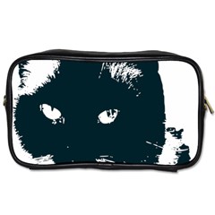 Cat Nature Design Animal Skin Black Toiletries Bag (two Sides)