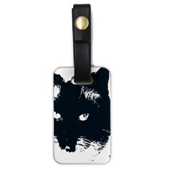 Cat Nature Design Animal Skin Black Luggage Tag (one Side)