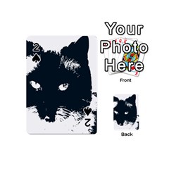 Cat Nature Design Animal Skin Black Playing Cards Double Sided (mini)