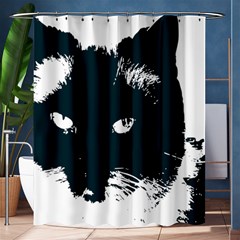 Cat Nature Design Animal Skin Black Shower Curtain 60  X 72  (medium) 