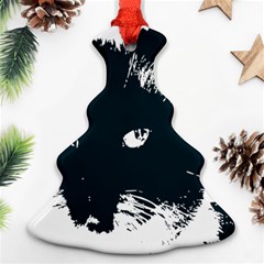 Cat Nature Design Animal Skin Black Ornament (christmas Tree) 