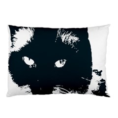 Cat Nature Design Animal Skin Black Pillow Case (two Sides) by HermanTelo