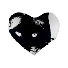 Cat Nature Design Animal Skin Black Standard 16  Premium Heart Shape Cushions