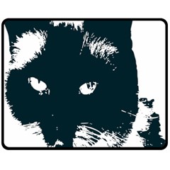 Cat Nature Design Animal Skin Black Double Sided Fleece Blanket (medium) 