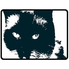 Cat Nature Design Animal Skin Black Double Sided Fleece Blanket (large) 